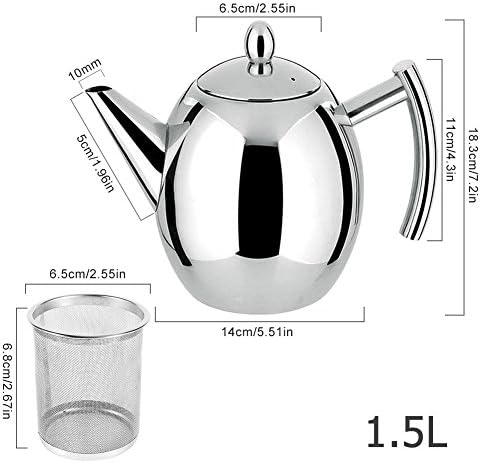 Jarro de água em aço inoxidável-Kettle de cafeteira de aço inoxidável durável com filtro com grande capacidade para casa, hotel,