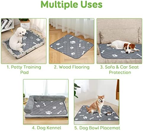 PAWQUE PEE PADS para cães laváveis, super absorventes e de cachorro reutilizável à prova d'água contra vazamentos de urina, ótimos para treinamento, whelping, casas de casas,