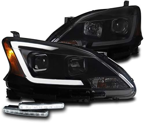 ZMAUTOPTS LED LED BLACK/FUMO PROJETOR DO PROJETOR DE FACTOS COM LUZES DRL LED WHITE de 6 para 2013-2015 Sentra