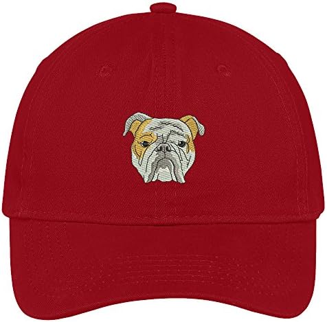 Trendy Apparel Shop English Bulldog Head Bordado Bordado de Algodão Mento de Algodão macia