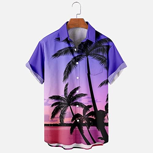 Camisa havaiana de flores masculinas de manga curta camisetas tropicais camisa aloha de férias de férias de praia casual camisas de férias