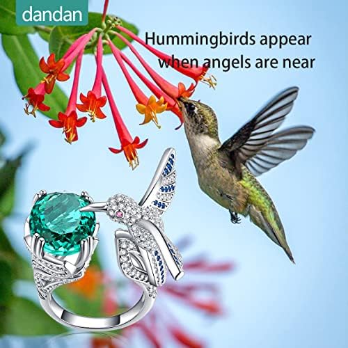 Dandan Hummingbird Rings Presentes para mulheres, Anilos empilhável de pássaros fofos para meninas, jóias delicadas ajustáveis ​​anéis de aniversário presentes de aniversário da irmã Knuckle Ring