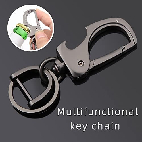 Juedarli Metal Multifuncional Chain Chain Chain Clip, Anel de abridor de garrafas, anéis de suporte de chaves com carabiner