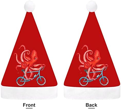 Ciclismo Octopus chapéu de natal chapéus Papai Noel Decorações de árvore de Natal Presentes de decoração de férias para adultos mulheres