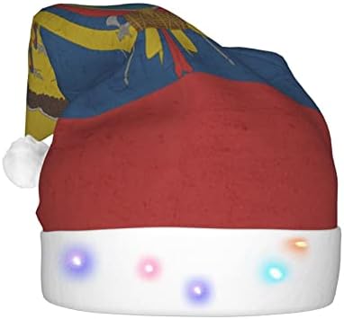 Bandeira do Equador Funny Adults Plexh Papai Noel Chapéu iluminado chapéu de Natal para mulheres e homens chapéu