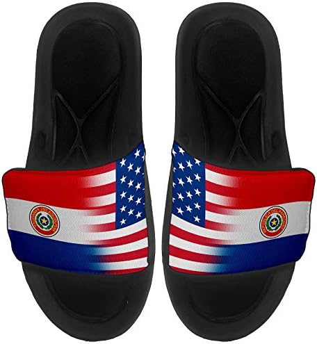 Sandálias/slides de slides e slides expressos para homens, mulheres e juventude - Bandeira do Paraguai - Bandeira do Paraguai