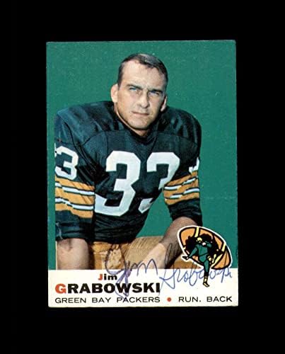 Jim Grabowski assinou 1969 Topps Green Bay Packers Autograph