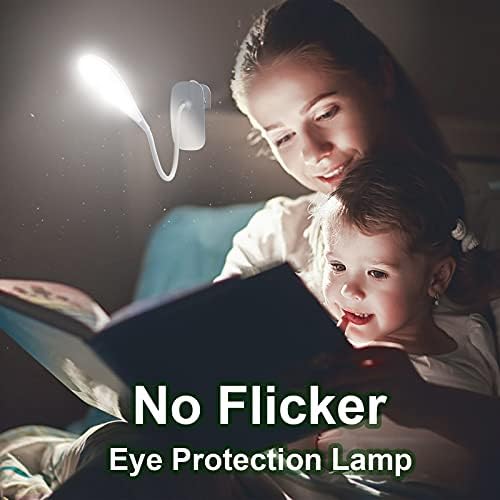 Lâmpada de lâmpada de mesa de led de led de Dweptu Lâmpadas de braçadeira de braçadeira de olho para os olhos Luzes de leitura com porta USB, 360 °