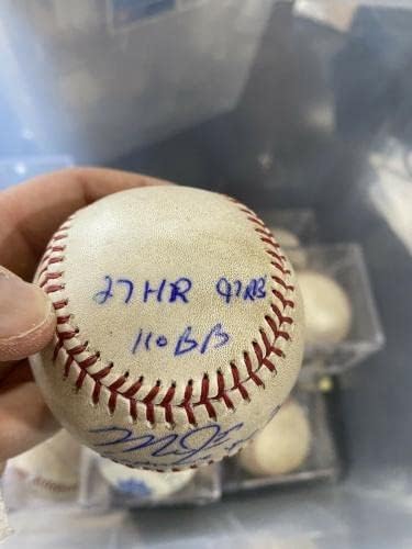 2013 Mike Trout usou o stat ball assinado MLB Holo - Bolalls autografados