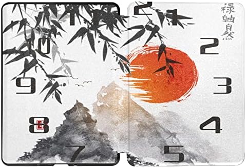 Ebook Paperwhite 2021 Capas e estojos compatíveis com 6,8 Kindle Paperwhite 11th Generation Bamboo Trees Red Sun Mountains Tampa tradicional de e-reader com sono automático/Wake