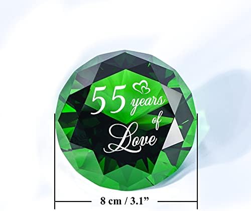 YWHL 55º aniversário de casamento decoração, esmeralda Presentes de casamento para os pais, amor presente para ela, emerald Green lembrança