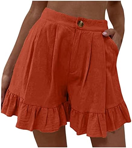 Shorts casuais para mulheres para mulheres elásticas na cintura alta shorts de cor sólida Summer loungewear shorts soltos shorts soltos