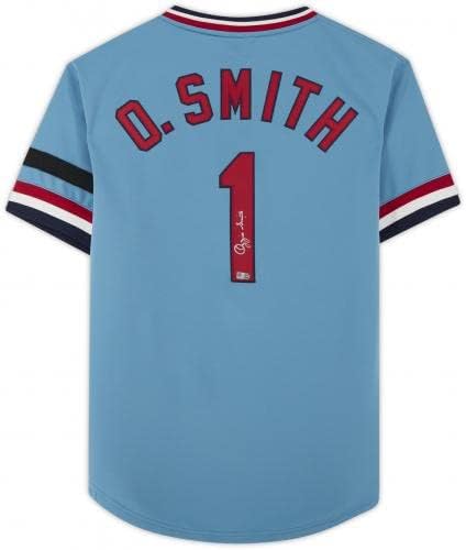 Ozzie Smith St. Louis Cardinals autografados azul claro Mitchell e Ness Authentic Jersey - Jerseys autografadas da MLB