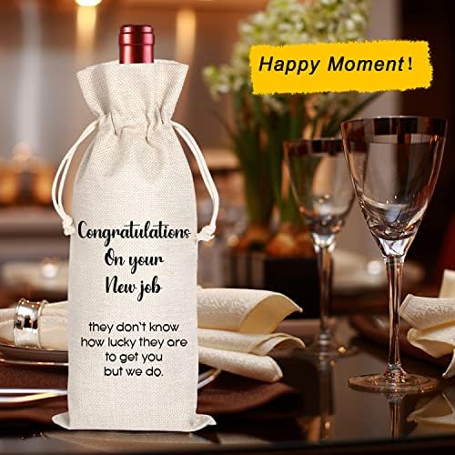 Maydvdv New Job Gifts Wine Bag | Parabéns Presentes para ela ou ele | Colega deixando presente | Presente de despedida para