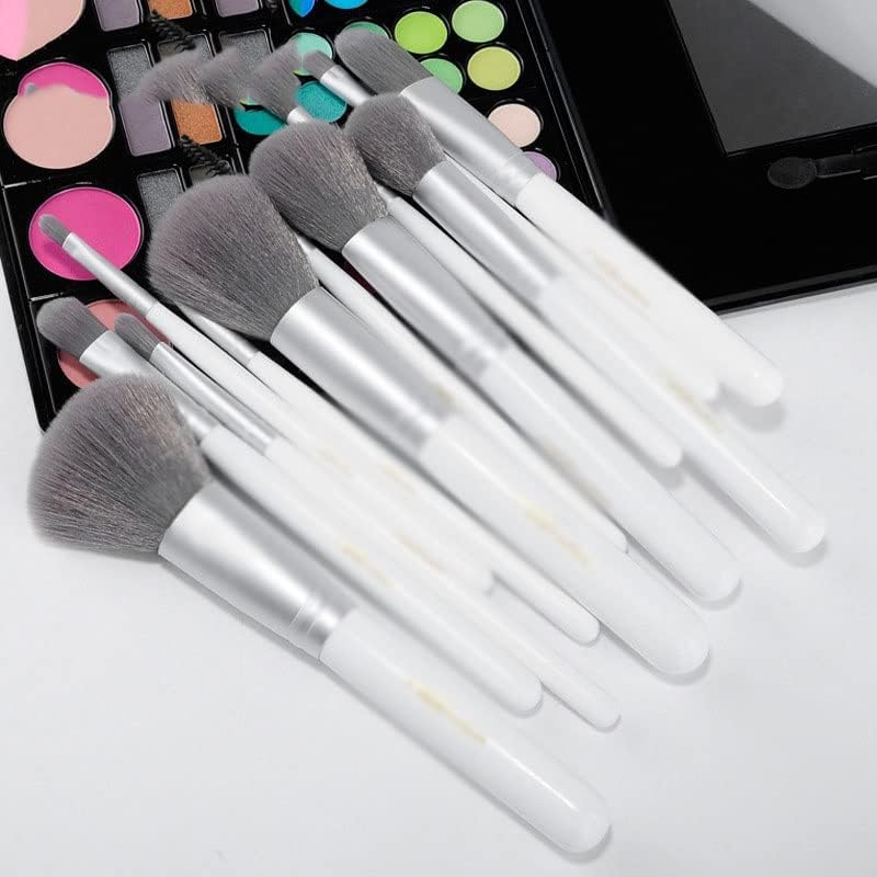 N/A Brush cosmético de 12 peças Conjunto completo de escovas de pó Ferramentas de maquiagem Conjunto de escovas de barril