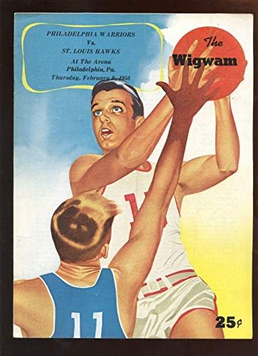 9 de fevereiro de 1956 Programa da NBA St. Louis Hawks no Philadelphia Warriors VGEX - NBA Programas