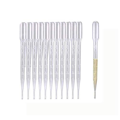 300pcs 3ml de transferência de plástico, pipetas de transferência descartáveis ​​de transferência graduada para mistura de óleo essencial,