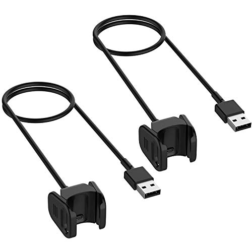 Clipe de carregador Threeggs Compatível com Fitbit Charge 4, Adaptador de cabo de cabo de carregamento USB de substituição para