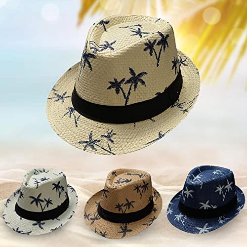 Unissex Bamboo Imprimir moda de moda larga roll roll up fedora chapéu jazz chapéu chapé de jogador com banda preta panama hat gentleman