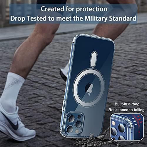 ANLYGOLD CRISTAL CLARE MAGNET Phone Case para iPhone 12 Pro Max Compatível com MagSafe e Protetor de tela de vidro temperado