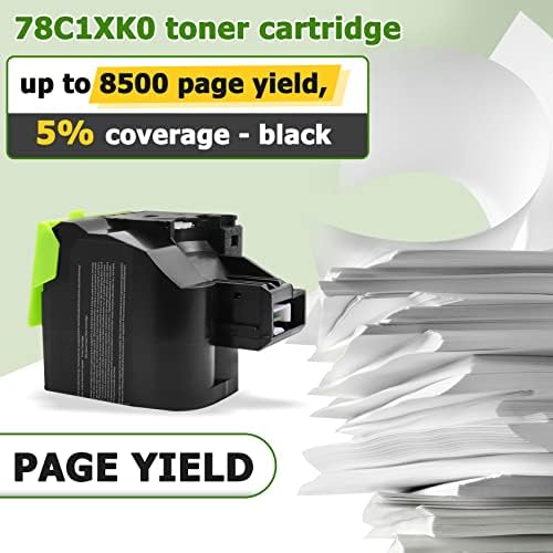 78c1xk0 Cartucho de toner Compatível com Lexmark CS421 CX421 CS421DN CS521 CX521 CS521DN CS522 CX522 CS522DE CS622 CX622 CS62E