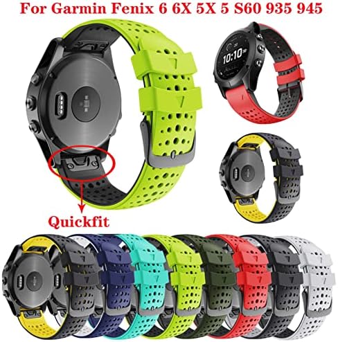 MURVE 26 MPLIMA DE RELUGA RÁPIDO DE REAÇÃO RÁPIDO PARA GARmin Fenix ​​7 7x 6 6x Fenix ​​5 5x 3 3 HR 935 Assista Silicone EasyFit Wrist Band Strap