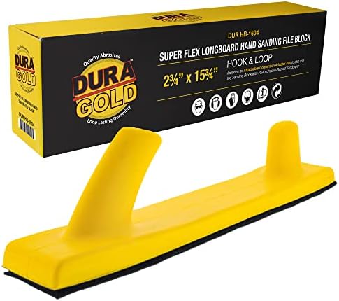 Dura-Gold Pro Série Super Flex Longboard Landing Bloco de arquivos com gancho e backing de loop e adaptador PSA Pad