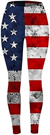 4 de julho Leggings for Women American Flag High Workout Workout Yoga Leggings Ultra Soft Elastic Comforty Workout Gym calças