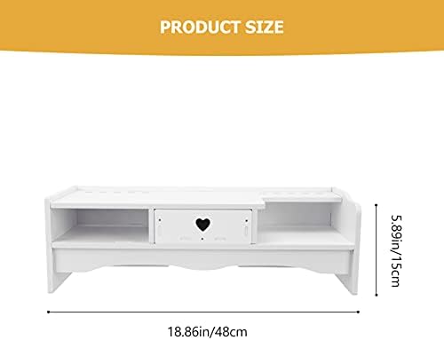 Cabilock TV Stand Monitor de laptop Riser Stand Computer Desk Organizer com gaveta Storage Desktop Computador Acender laptop de prateleira