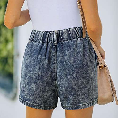 Denim Shorts Mulheres Summer Summer Casual Cantura Alta Colo