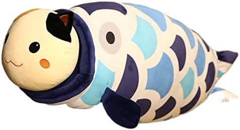 Puppets de peixe de pelúcia de miquinggo Coma gatos travesseiros luxuosos boneca de boneca peixe menina dormindo cortadores de travesseiro