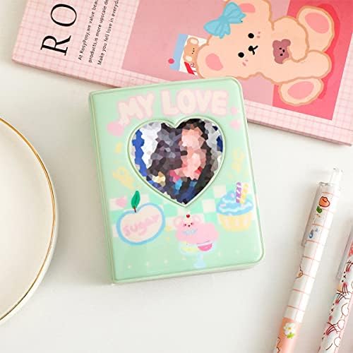 Livro de suporte para fotocard de 3 polegadas KPOP, Mini Photocard Binder com 40 bolsos, álbum de fotos fofo com