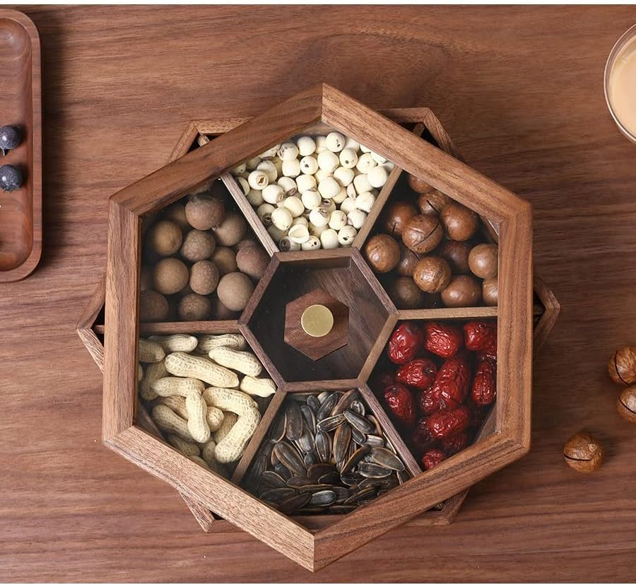 Yfqhdd noz de fruta seca placa de placa criativa sala de estar criativa placa de porca caseira casta de madeira caixa