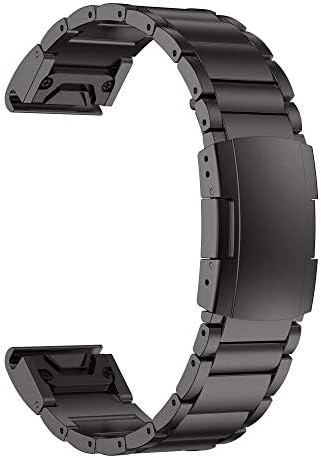 DJDLFA 22 26mm de liga de relógio Banda de pulseira compatível com Garmin Fenix ​​5 5x mais 6 6 Pro 945 RELUMENTO RÁPIDO Smart Strap Pulseira