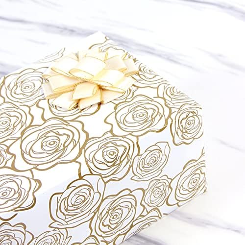 2022 Christmas Rose Leaf Stripe Prip de embrulho Retro Presente Pap papel Festas Festas Pap papel Capa papel 玫瑰树 叶 印花