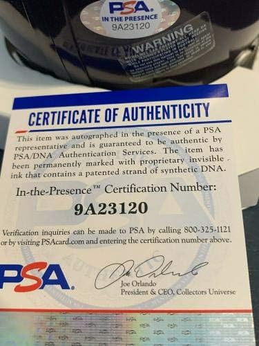 Cris Carter Minnesota Vikings PSA/DNA Mini capacete assinado autenticado - Mini capacetes autografados da NFL