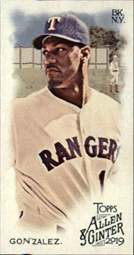 2019 Topps Allen e Ginter Mini 131 Juan Gonzalez Texas Rangers MLB Baseball Trading Card