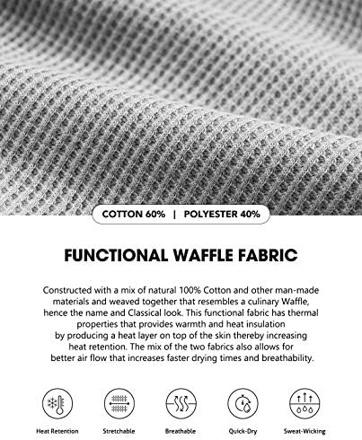Conjunto de roupas térmicas masculinas do CQR, waffle do meio do meio de malha e inferior térmica, tempo frio de inverno