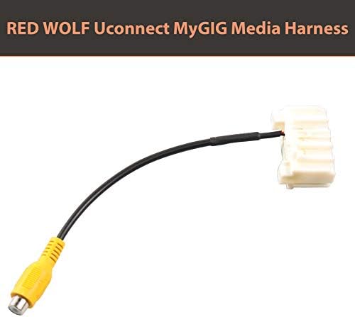 Red Wolf Backup Camera Fiação do Rádio Factory para Jeep 2007-2019, Dodge Ram 2007-2012, Chrysler 2007- Reverso Vista traseira Plug de cabo de entrada RCA para OEM Stéreo Adaptador