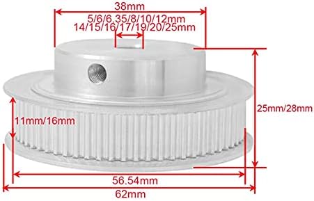 Polia de timing Zhaonan Timing 60t Polia de transmissão do tipo HTD3M do tipo HTD3M, para largura da correia 9/10/15m, 8/10/21/111/11 15/17/17/20mm, roda de polia dentada (tamanho: furo 5mm, cor: Para largura da correia 10