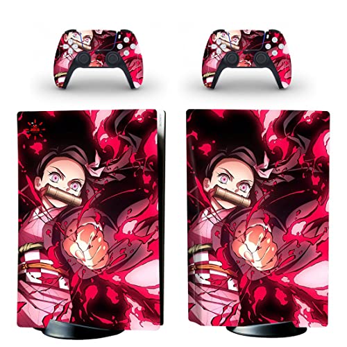 Para PS4 Normal - Anime Demon Kimetsu Slayer e NO Yaiba Tanjiro Nezuko Zenitsu Akaza Rengoku Inosuke PS4 ou PS5 Skin Stick para PlayStation 4 ou 5 Console e Controladores Decalis Vinil Duc -2968