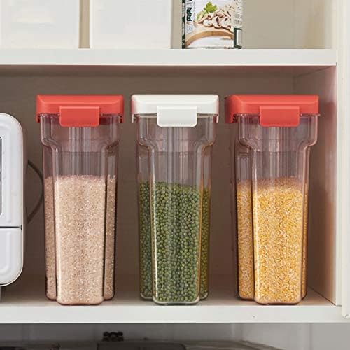 Caixa de armazenamento de dispensador de grãos de grãos plásticos llryn, recipiente de arroz de grão de cozinha ， tanque de armazenamento