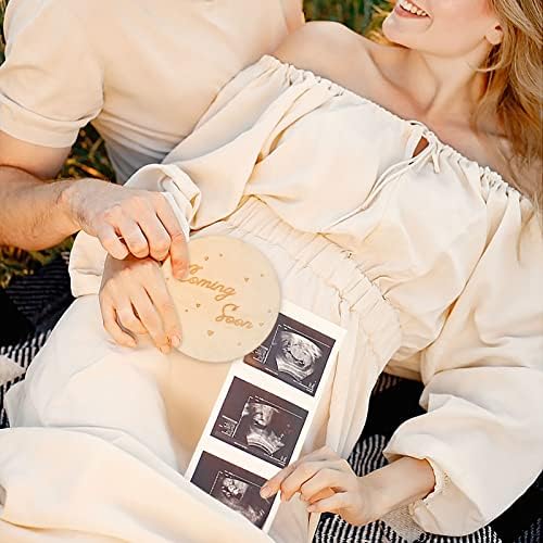 Anúncio da gravidez Placa de madeira - Anúncio de bebê para marido, avós, bisavós, tia, tio, família e amigas Prop para mídia