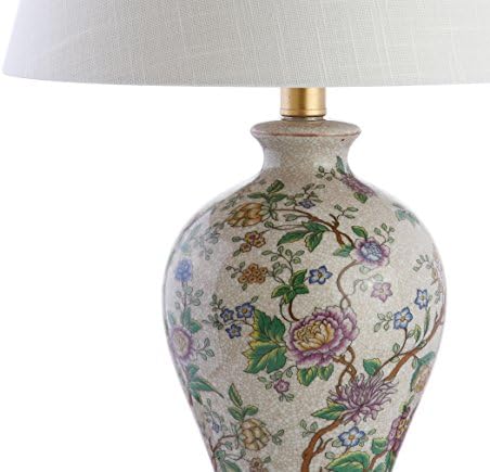 Jonathan Y Jyl3009a Grace 24 Lâmpada de mesa de mesa de cabeceira floral Classic Cottage Bedside Dek NightStand Lamp for Bedroom
