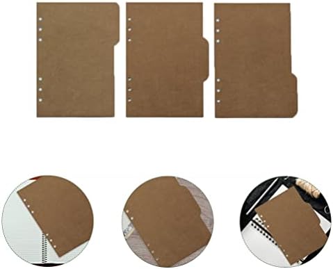 A5 Notebooks Divisores de Notáveis ​​Divisores de Notáveis: 18pcs A5 Kraft Paper Guias Página Divisores de documentos