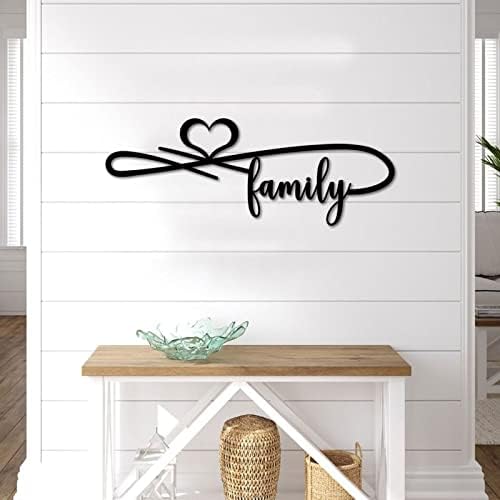 Metal Sign de metal Personalizado Laser Cut Sign Família Infinito Love Sign Sculpture Metal Wall Art Craft Sign aço Corte sinal Decoração de casa vintage para a fazenda da porta da frente do quintal