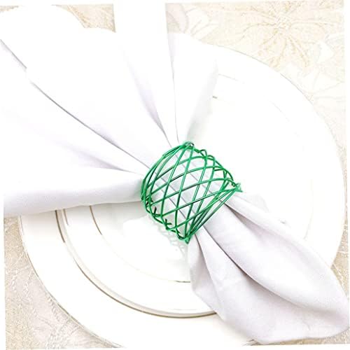 4pcs Metal Mesh Napkin Rings Green Napkin Ring St Patricks Day Buckle Holder para decoração de mesa