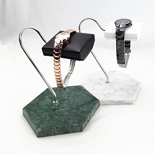 Lhlllhl Marble & PU Relógio Display Stand Stand Bangles