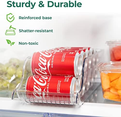 Greenco Soda CAN Organizer para geladeira, alças duráveis, 1 pacote | Gridbrid Soda Can Organizer | Titulares de latas de