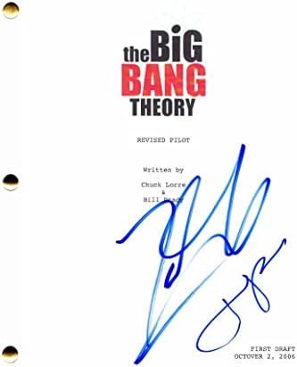 Jim Parsons e Johnny Galecki elenco assinou autógrafo The Big Bang Theory Script Pilot completo - Costarring Kaley